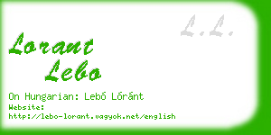 lorant lebo business card